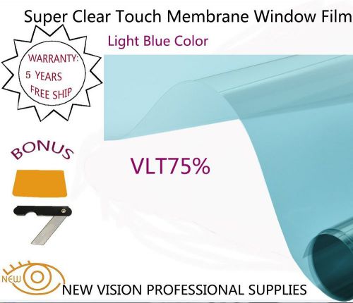 Vlt75% 76cmx3m 2ply 2mil blue window tint film src automotive super clear touch