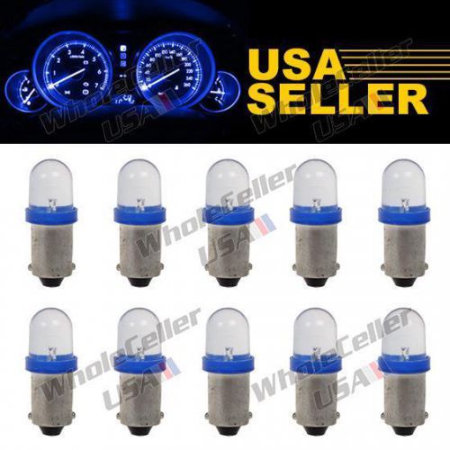 10pcs ba9s led light blue instrument cluster bulb speedometer temp gauge lamp