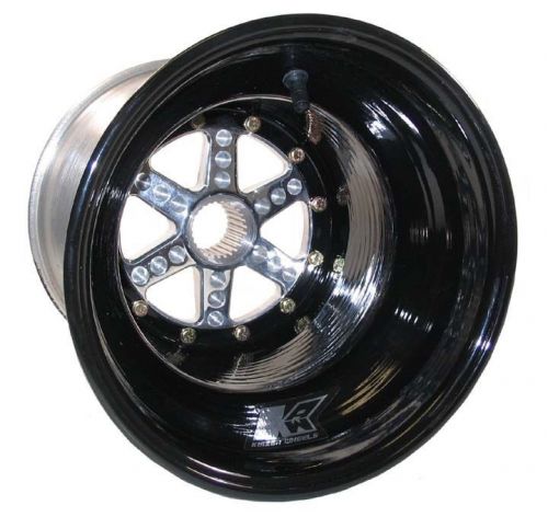 Keizer aluminum wheel,27 spline,10x7&#034;,4&#034;,w/ center,micro-sprint,600 mini,black