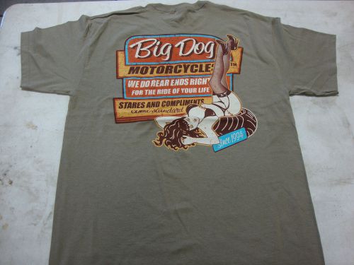 Big dog motorcycles vintage sign shirt l w/ front &amp; back design short sleeve