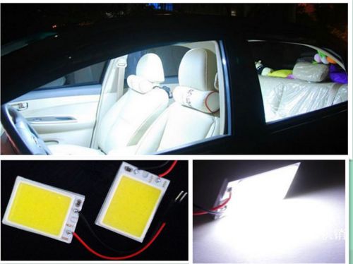 2pcs hid white 16-cob led panel light for interior map/dome/door/trunk light ss