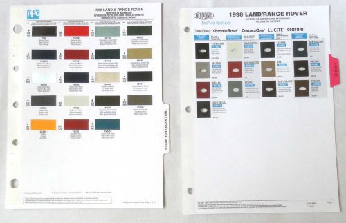 1998 land rover dupont and ppg  color paint chip chart all models original