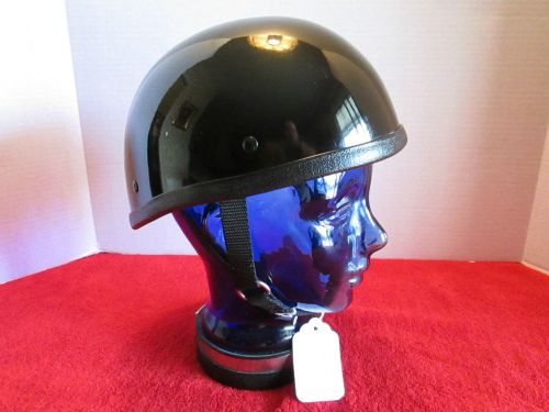 Motorcycle helmet low profile novelty harley chopper skull cap black