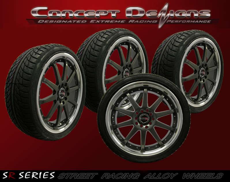 17" evoke xt wheel rim and tire package 5 lug gunmetal new