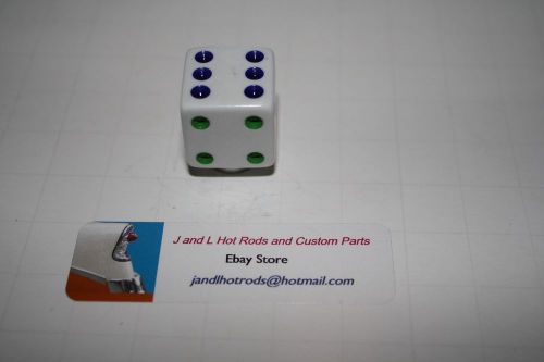 Custom white dice air cleaner nut, tri power, cal custom, rat rod, t bucket