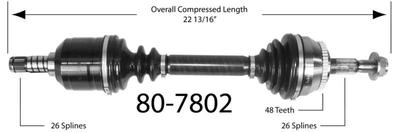 Empi 80-7802 new constant velocity premium cv half shaft drive axle assembly