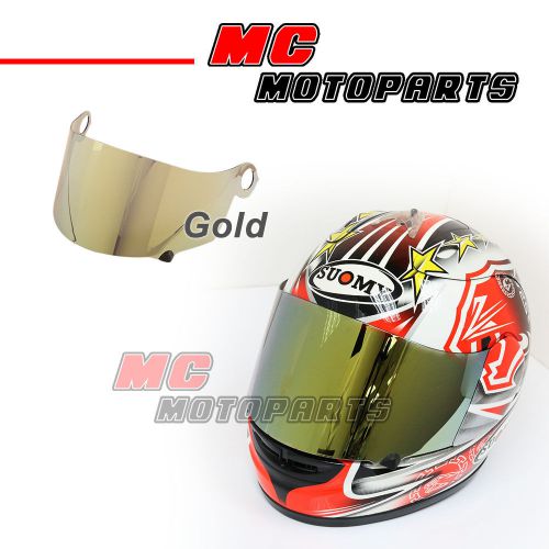 Gold visor for suomy apex / excel ultra tech helmet tint shield
