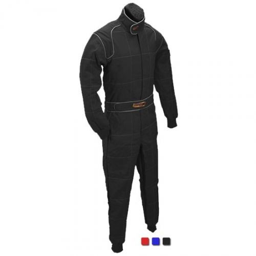 Speedway two layer racing suit, one piece, sfi-5 rated, black, us mens size xxl