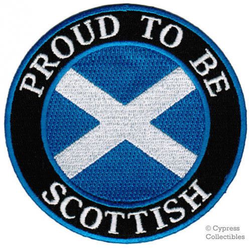 Proud to be scottish iron-on embroidered biker patch scotland flag andrews cross