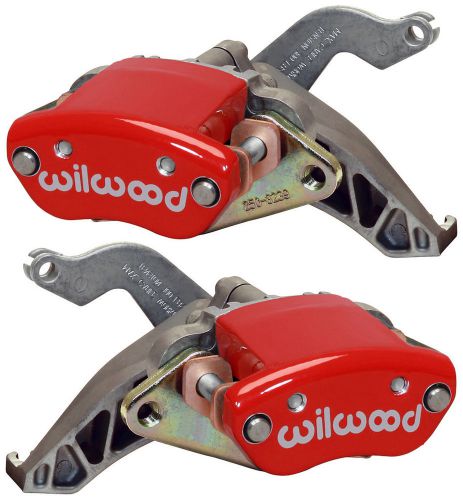 Wilwood mc4 mechanical parking brake calipers,red,.81&#034; wide discs,left &amp; right