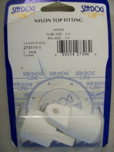 Nos seadog pair white nylon top fitting tube size 3/4&#034; pin size 1/4&#034;  273111-1