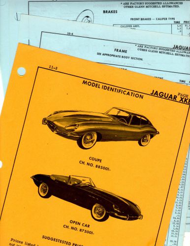 Jaguar xke coupe open car original body parts list frame crash sheets mf