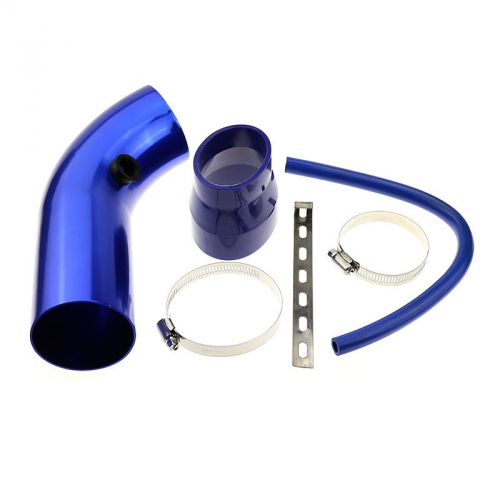 3&#034; car aluminum engine 75mm  intake pipe blue air piping for audi security