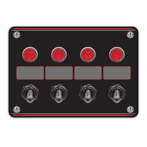 Longacre 44865 4 accessory switch panel with 4 pilot lights