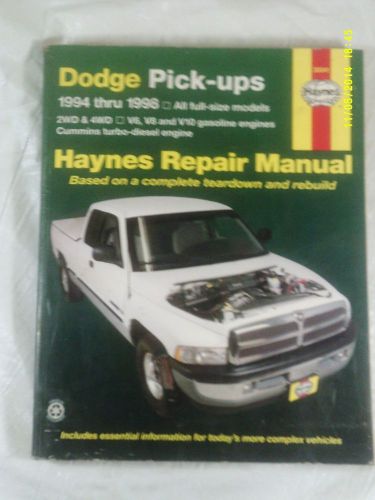 Haynes repair manual dodge pick-ups 1994-1998