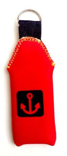 2x red floating neoprene keychain floats 1-2 keys