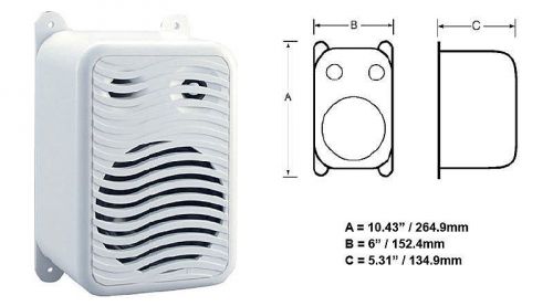 Poly-planar #ma9020 - gunwale mount waterproof speaker - 5in cone size - pair