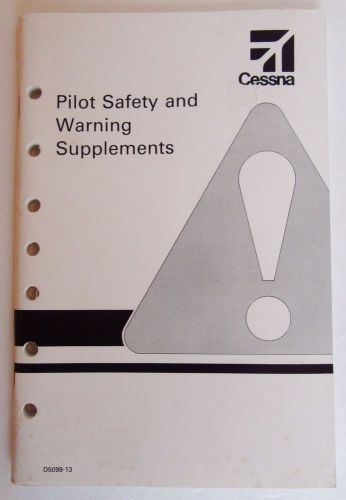 Cessna pilot safety and warning supplements handbook manual, c1992