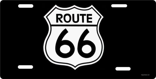 New! route 66 black aluminum  metal license plate auto/car/truck sign tag