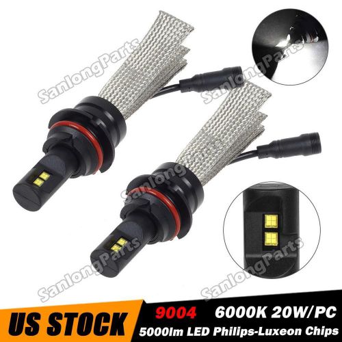 9004 hb1 6000lm headlamp dual beam philips-luxeon no fan led replaces halogen x2