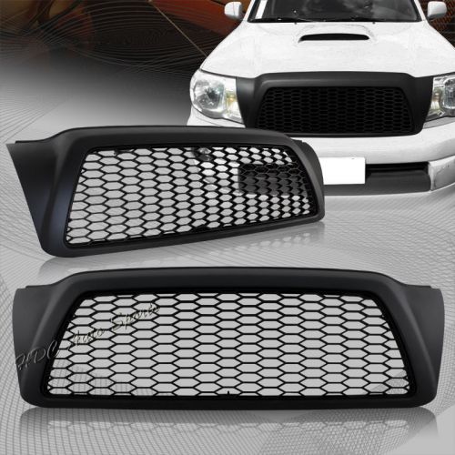 For 2005-2011 toyota tacoma abs plastic black front hood tr-d style grille grill