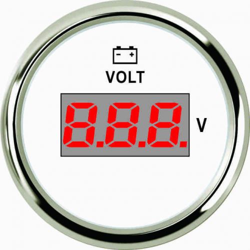 52mm white digital voltage gauge pev2-ws-8-32 (800-00135)