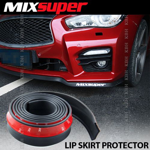 Mixsuper rubber front bumper lip valance splitter chin spoiler skirt protector e