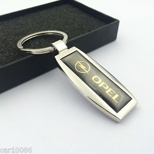 New style chrome finish metal car logo key chain fob ring keychain for opel