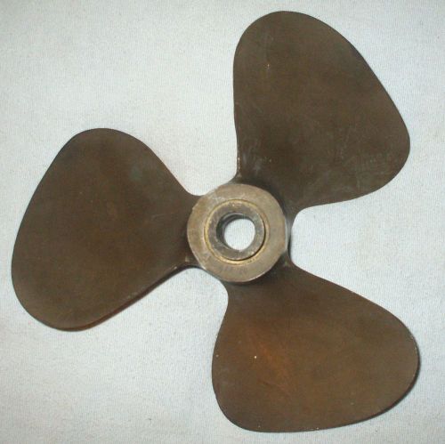 Vintage johnson  oj 11 1/2 12 s60 3 blade brass boat  propeller prop decor