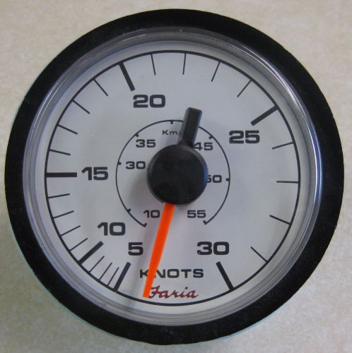 Faria competition white backmount boat gauge speedometer 30 knots se9697