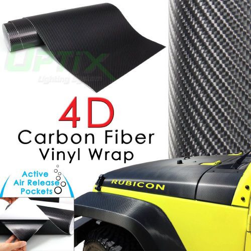 4d black carbon fiber twill vinyl wrap roll bubble free air release - 1 ft x 5ft