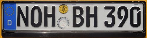 German euro license plate + black frame audi a6 a4 avant volkswagen passat eos