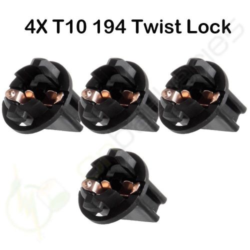4pcs black t10 twist lock base socks 194 168 192 158 for car instrument lights