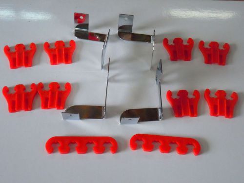 Spark plug wire dividers with red separators with triple chromed brackets