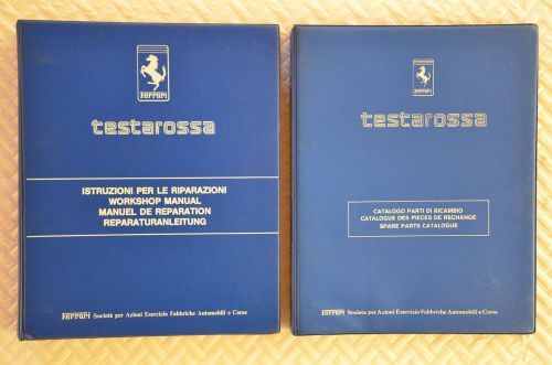 Set - ferrari testarossa workshop service manual - spare parts catalog - owners