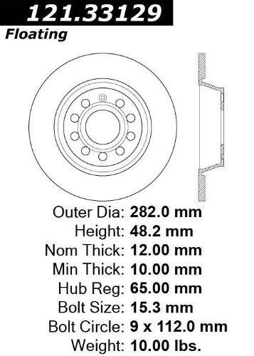 Centric 121.33129 disc brake rotor