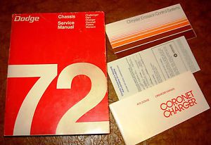 1972 dodge service manual set challenger demon 340 dart swinger charger rallye