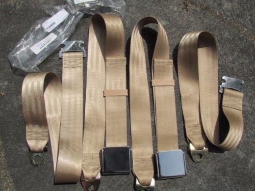 Seat belts tan / beige lap belts julianos new x2