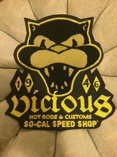 So cal speed shop vicious vtg chain stitch &amp; chenille patch hot rod