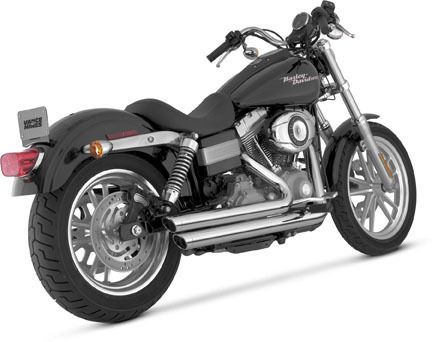 Vance &amp; hines big shots staggered chrome exhaust for 2006-2009 harley dyna fxdl