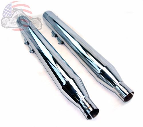 Chrome 3.5&#034; slip-on straight cut mufflers exhaust pipes harley touring 95-up