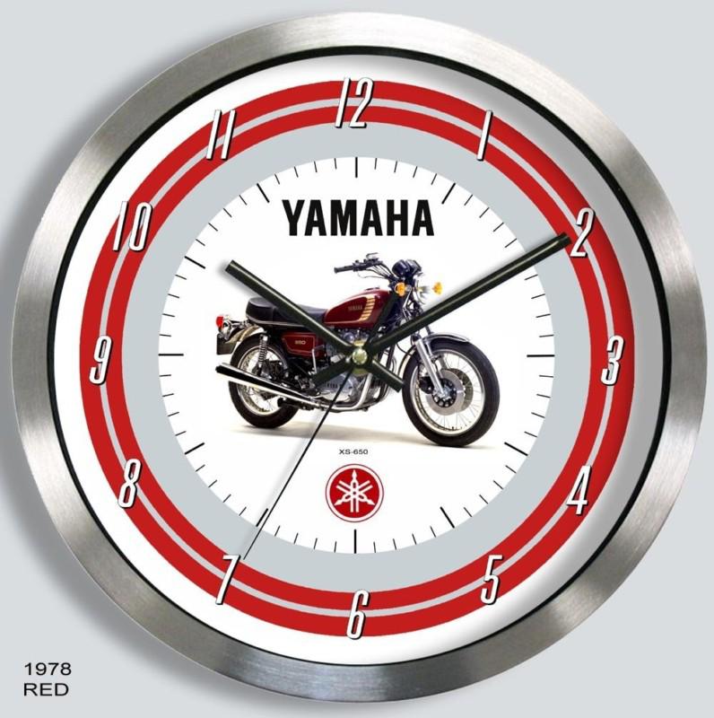 Yamaha xs650 motorcycle metal wall clock 1978 1977 xs-650 red