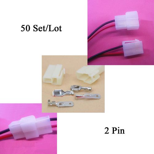 Female male wire sealed plug car automotive connectors 50 set/lot 2p6.3 terminal
