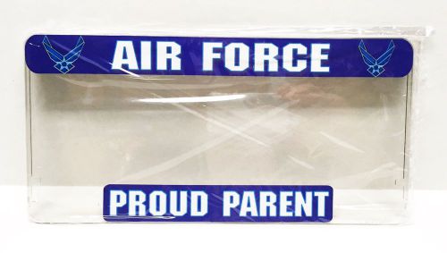 U.s. air force proud parent / license plate cover clear plastic protector holder