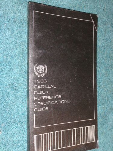 1986 cadillac service specifications book / original manual
