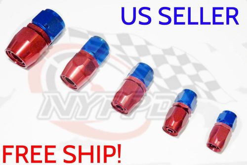 Nyppd swivel oil fuel/gas hose end fitting red/blue an-6, straight 9/16 18 unf
