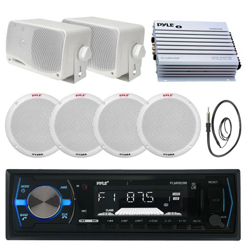 6.5&#034; marine speakers, 400w amplifier, 3.5&#034; speakers, antenna,bluetooth aux radio