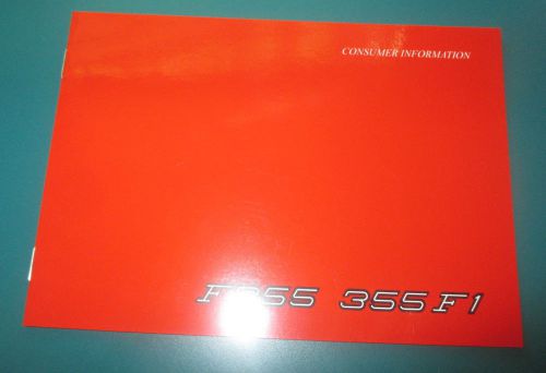 Ferrari 1998 f355 355 f1 consumer information owners manual handbook # 1356/98