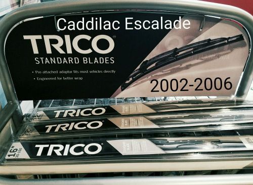 Wiper blades 3pk front rear standard fit 2002-2006 cadillac escalade trico