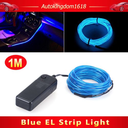 1m blue interior light cold car led el wire neon lamp atmosphere glow strip suv